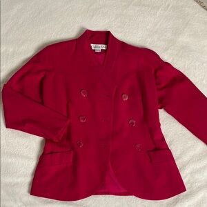 Christian Dior Vintage Pink Double-Breasted Blazer with Notched Lapels